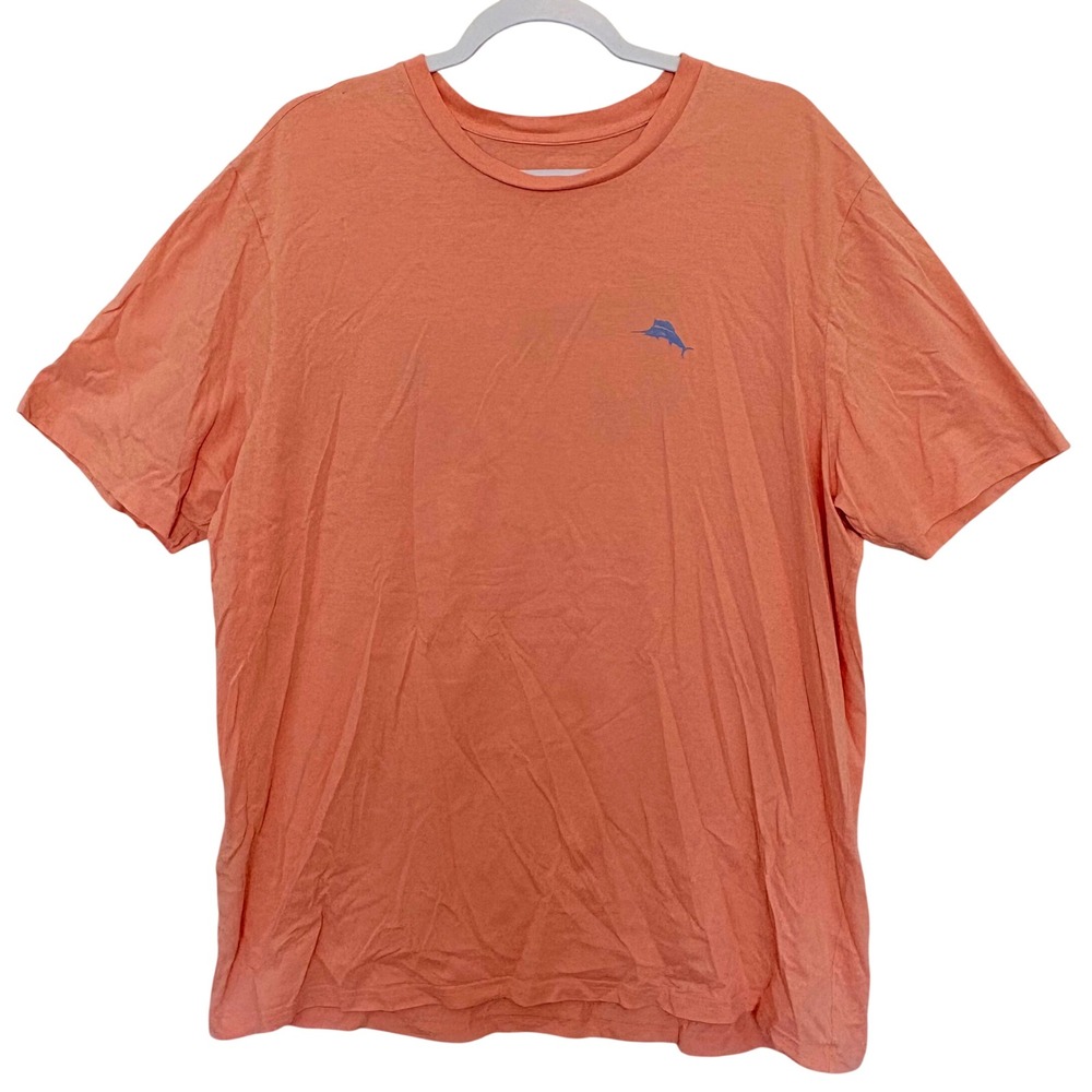 Tommy Bahama T-Shirt XL Salmon Amber Marlin Graphic Cotton Beach Surf ST226619